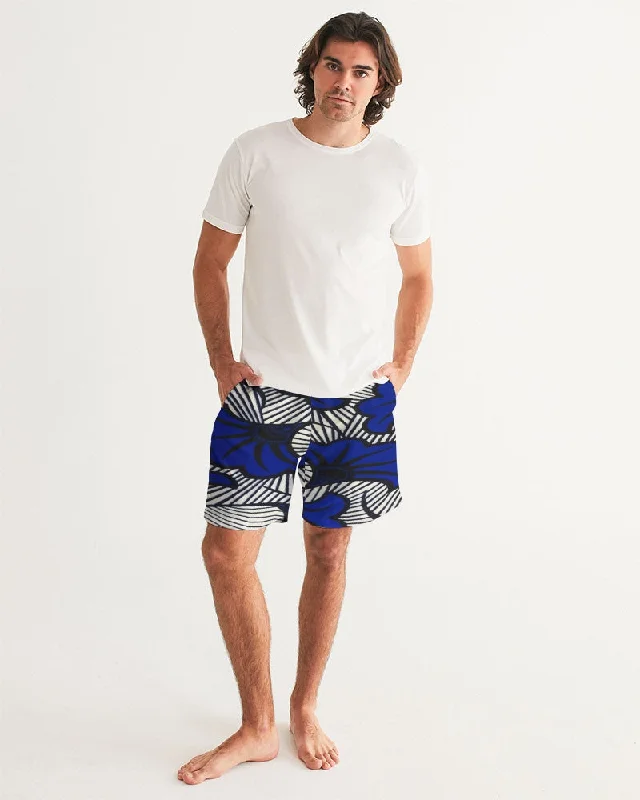 AKH African Fleurs Bleues Men's Swim Trunk