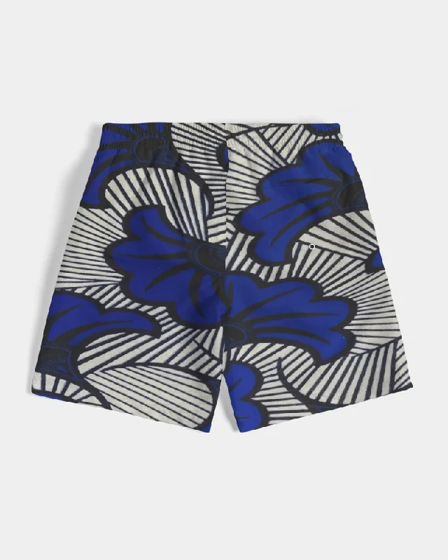 AKH African Fleurs Bleues Men's Swim Trunk