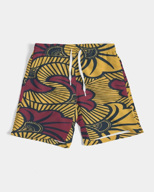 AKH African Fleurs Rouges Men's Swim Trunk