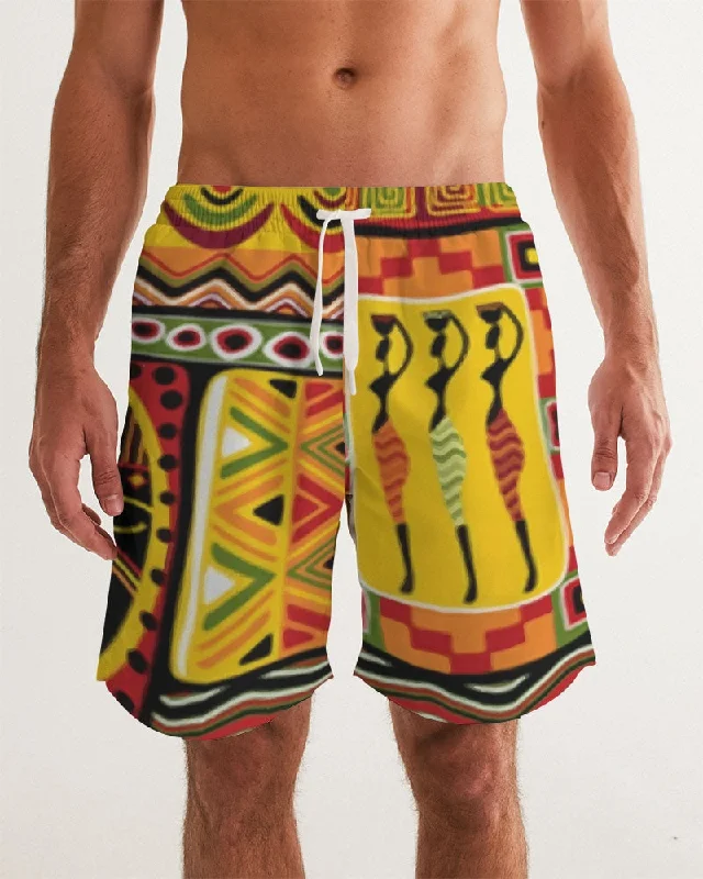 AKH African Mural Art Men's Swim Trunk