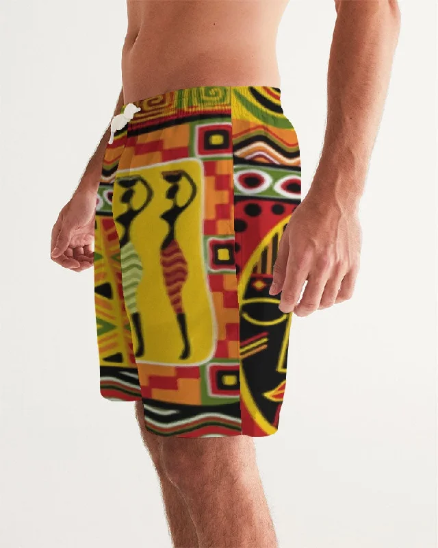 AKH African Mural Art Men's Swim Trunk