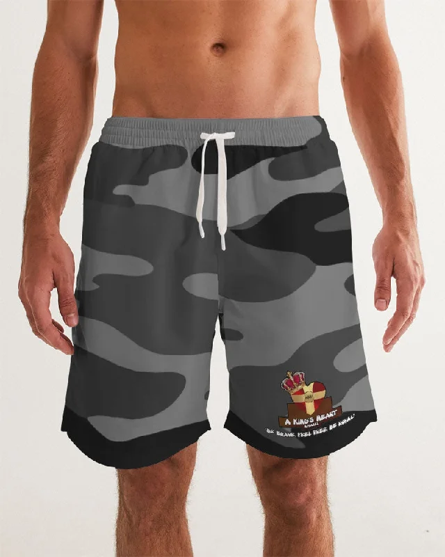 AKH Black Camouflage Men's Swim Trunk