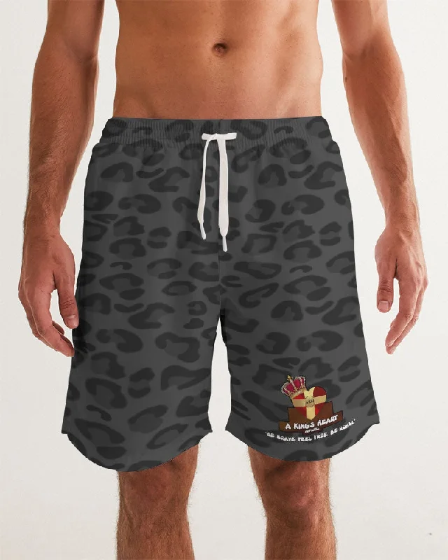 AKH Black Leopard Men's Swim Trunk