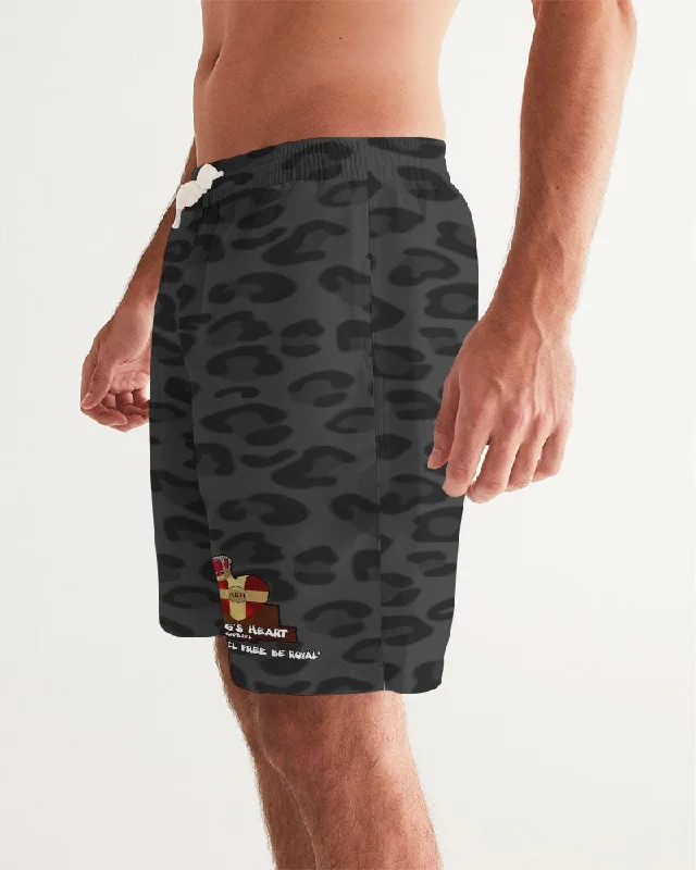 AKH Black Leopard Men's Swim Trunk