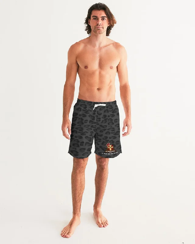 AKH Black Leopard Men's Swim Trunk