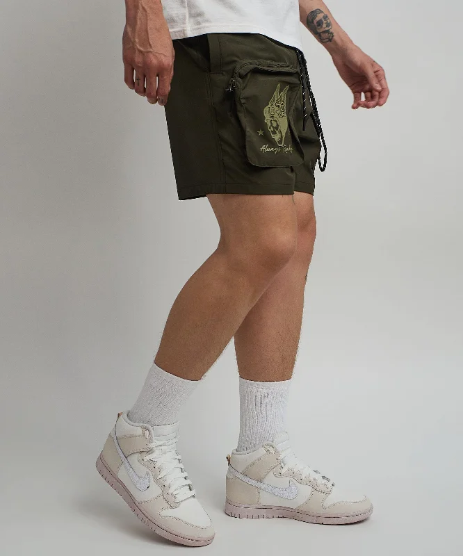 Bridges Utility Cargo Stretch Tech Nylon Shorts - Green