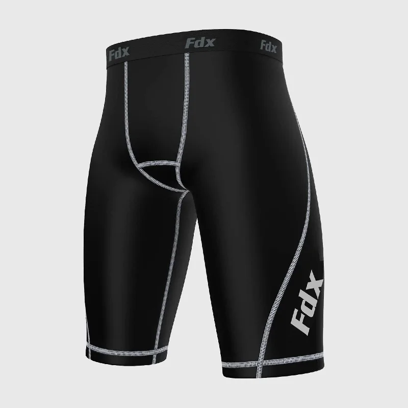 Fdx Men's & Boy's Black Compression Shorts Skin Tight Gym Pants