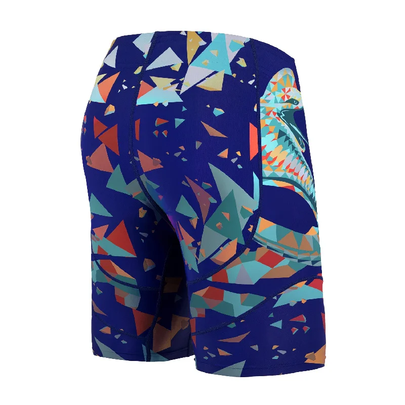 Classic UPF50+ Mens Jammer & Compression Shorts Base Layers  - Blue Snake Style