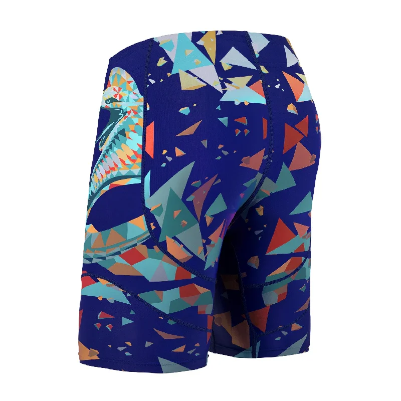 Classic UPF50+ Mens Jammer & Compression Shorts Base Layers  - Blue Snake Style