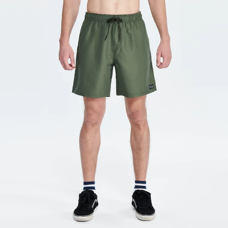 Essential Amph Mountain & Sea Volley Shorts 17"" - Army Green