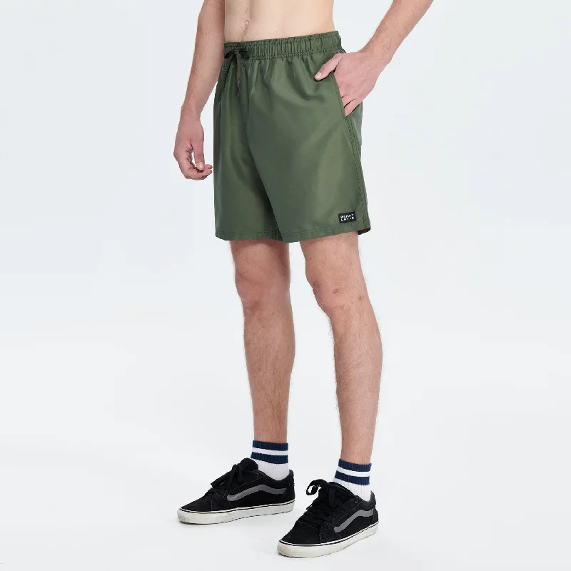 Essential Amph Mountain & Sea Volley Shorts 17"" - Army Green