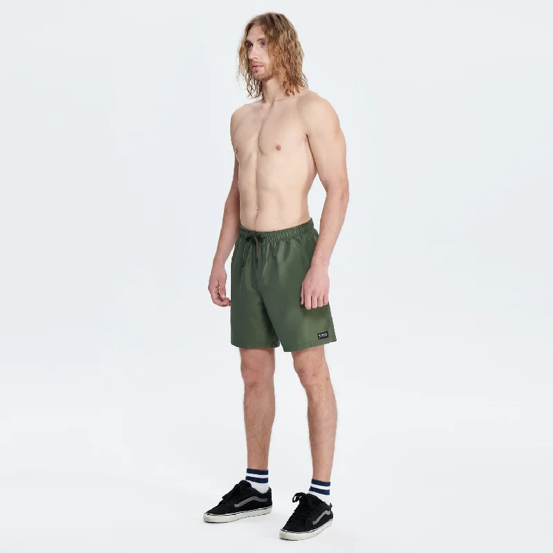 Essential Amph Mountain & Sea Volley Shorts 17"" - Army Green