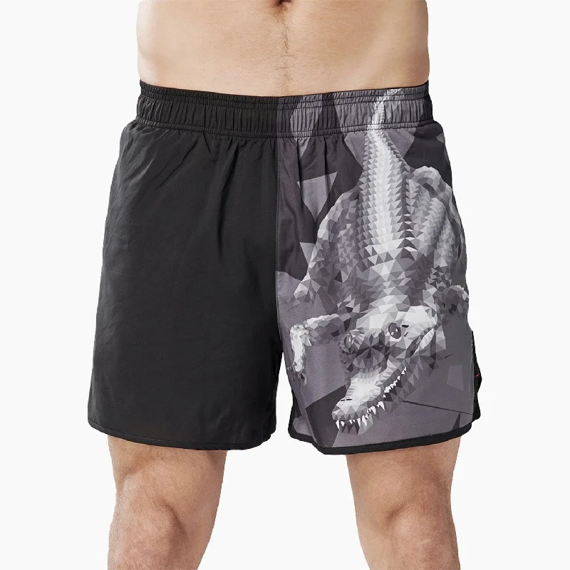 Classic UPF50+ Mens 2 in 1 Compression Shorts - Alligator Style