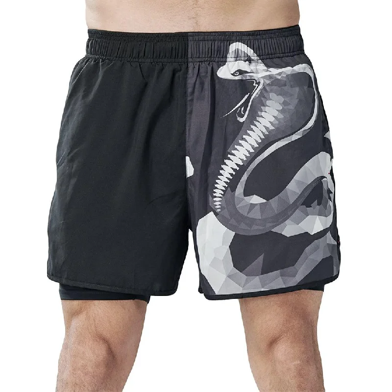 Classic UPF50+ Mens 2 in 1 Compression Shorts - Cobra Style