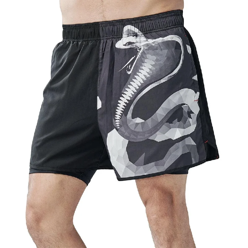 Classic UPF50+ Mens 2 in 1 Compression Shorts - Cobra Style