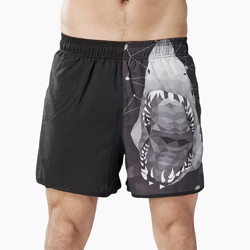 Classic UPF50+ Mens 2 in 1 Compression Shorts - Shark Style