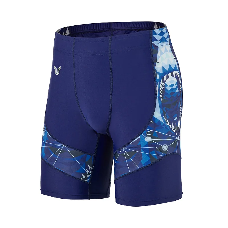 Classic UPF50+ Mens Jammer & Compression Shorts Base Layers - Blue Shark Style