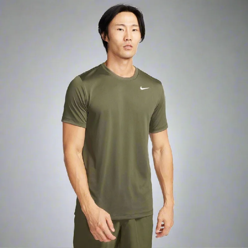 Mens Dri-FIT Legend Fitness T-Shirt - Medium Olive/White