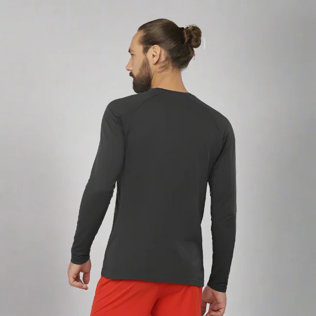 Mens SENSE AERO SEAMLESS Long Sleeve T-Shirt - Deep Black