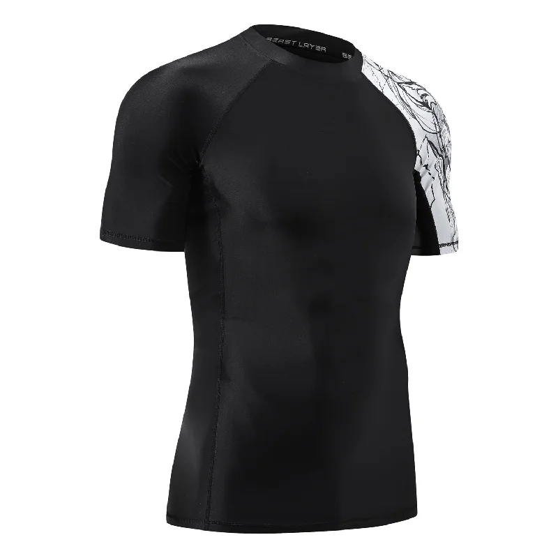 Men's Splice UV Sun Protection UPF 50+ Skins Rash Guard Short Sleeves