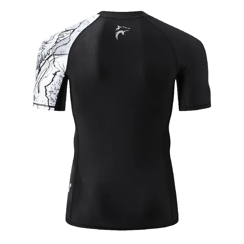 Men's Splice UV Sun Protection UPF 50+ Skins Rash Guard Short Sleeves