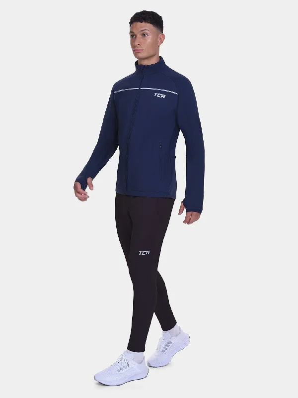 Thermal Cycling Trackpant For Men With Brushed Inner Fabric & Side Zip Pockets