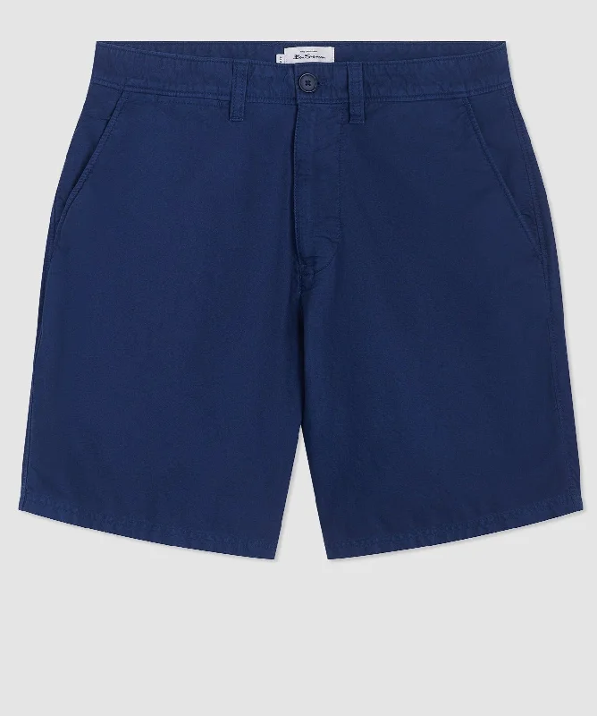 Beatnik Oxford Garment Dye Slim Short - Navy