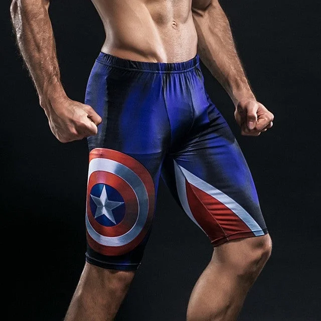 CAPTAIN AMERICA Compression Shorts for Men