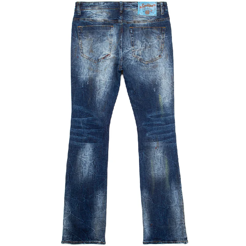 Core Modern Flare Medium Destroyed Indigo Denim Jeans