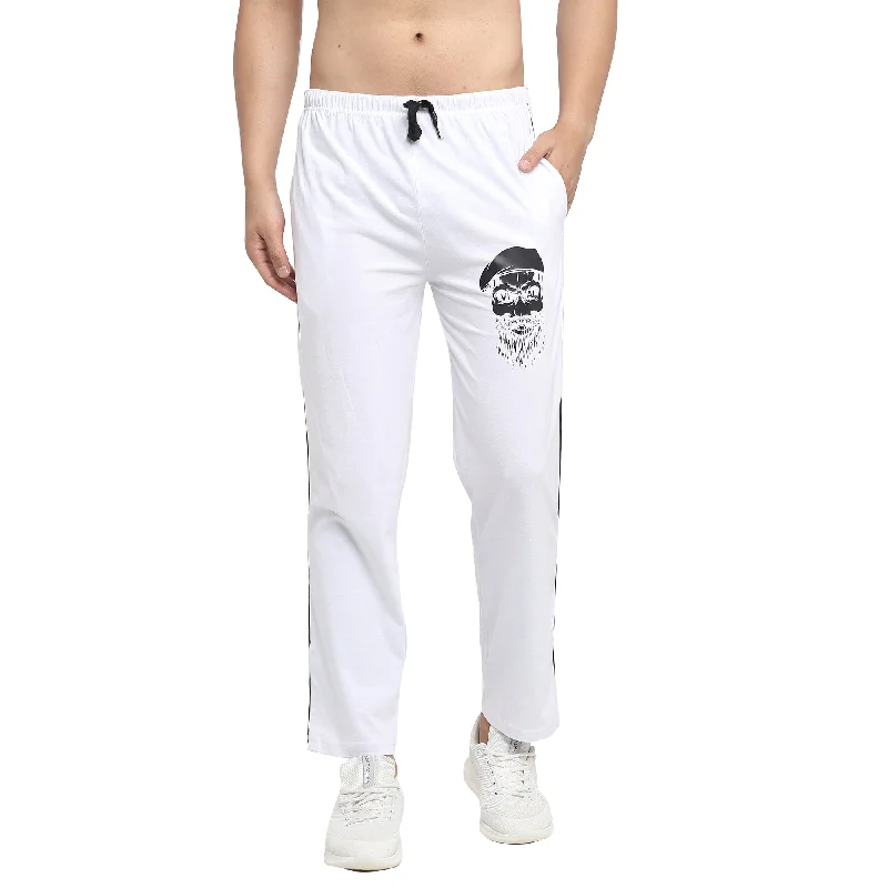 Vimal Jonney White Cotton Trackpant For Men's