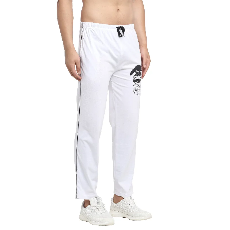 Vimal Jonney White Cotton Trackpant For Men's