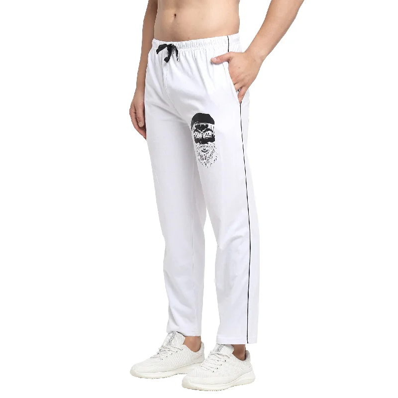 Vimal Jonney White Cotton Trackpant For Men's