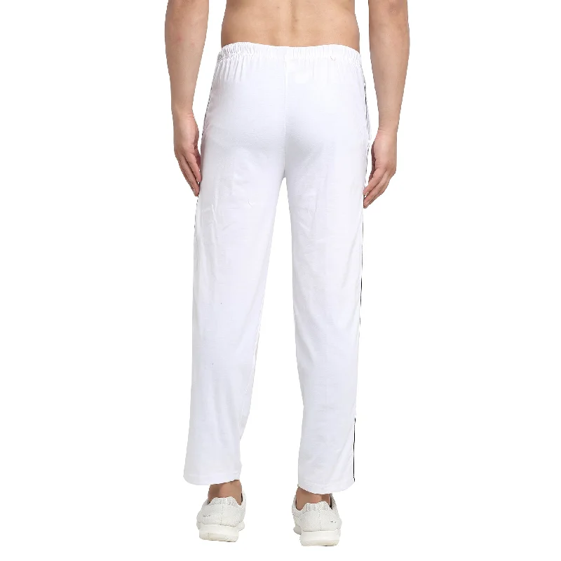 Vimal Jonney White Cotton Trackpant For Men's