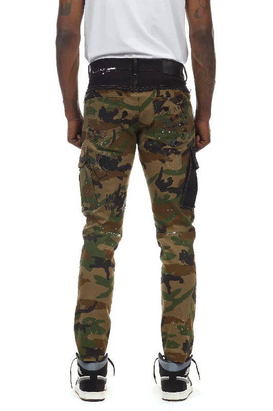 Doodle Fashion Twill Pants - Wood Camo