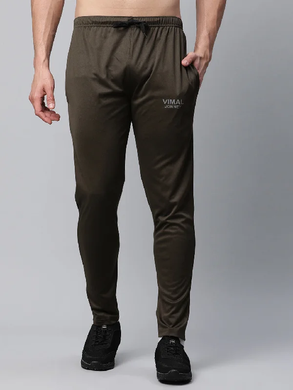 Vimal Jonney Dryfit Polyster Lycra Solid Olive Trackpant for Men