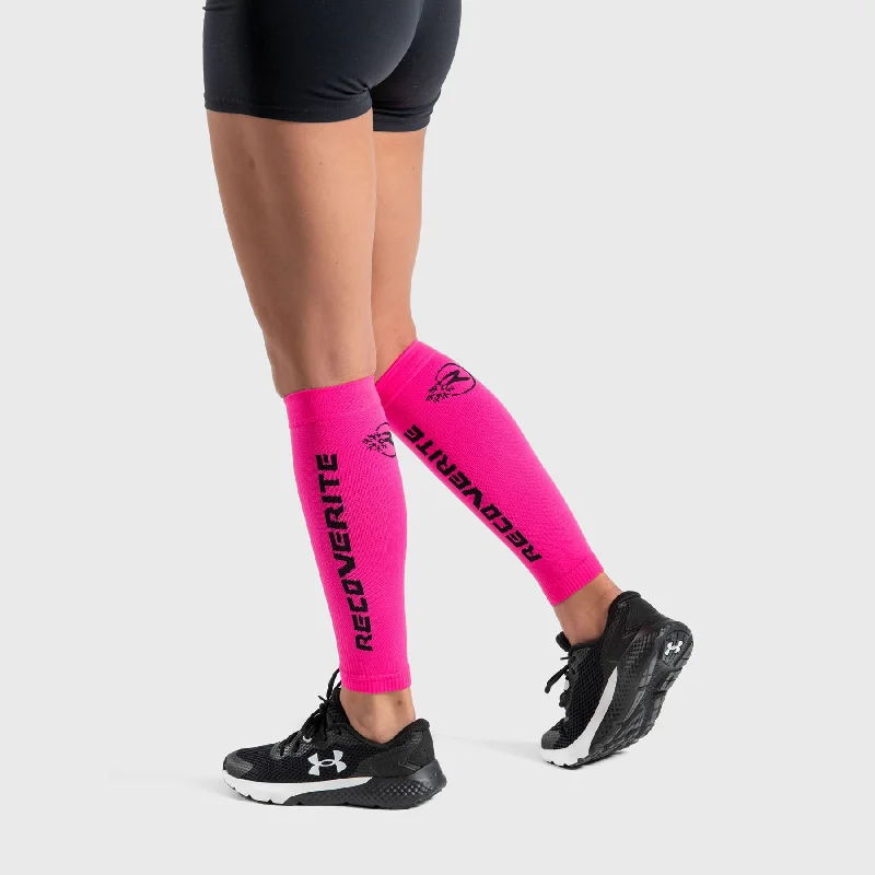 Recoverite - Pink Knit Calf Compression Sleeves