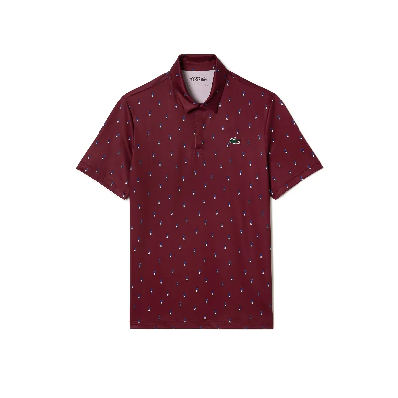 Men’s Golf Printed Recycled Polyester Polo  Bordeaux / Blue