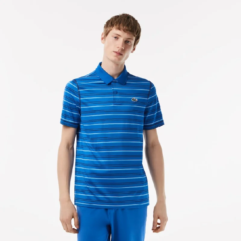 Men’s Golf Recycled Polyester Stripe Polo Kingdom/navy Blue