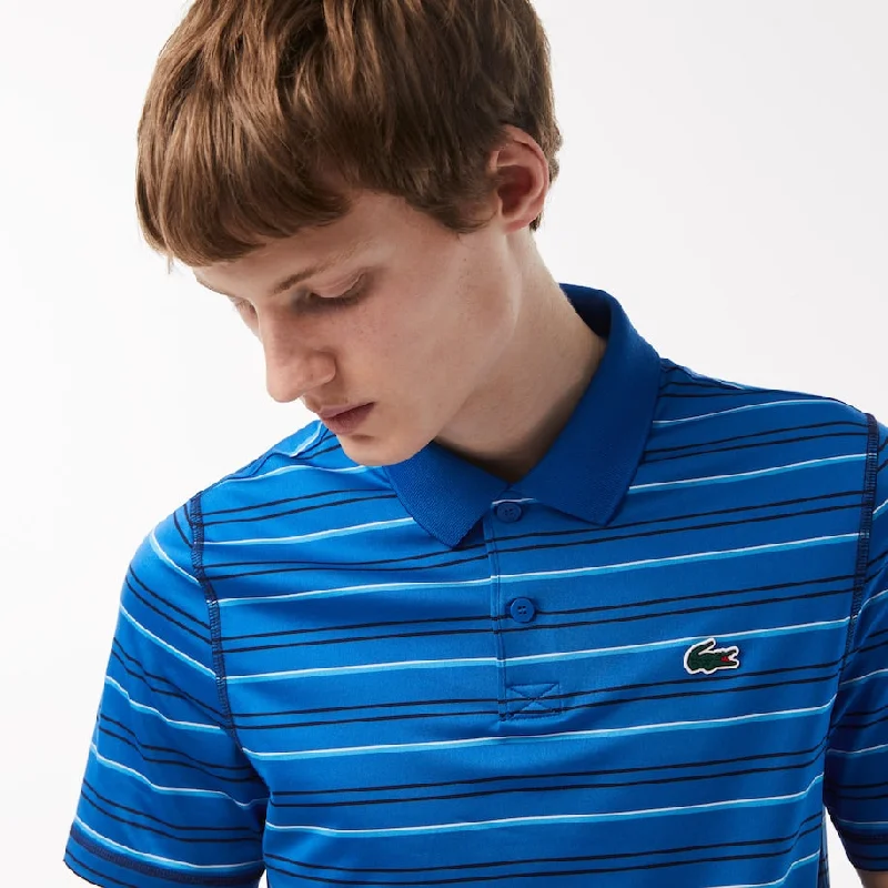 Men’s Golf Recycled Polyester Stripe Polo Kingdom/navy Blue