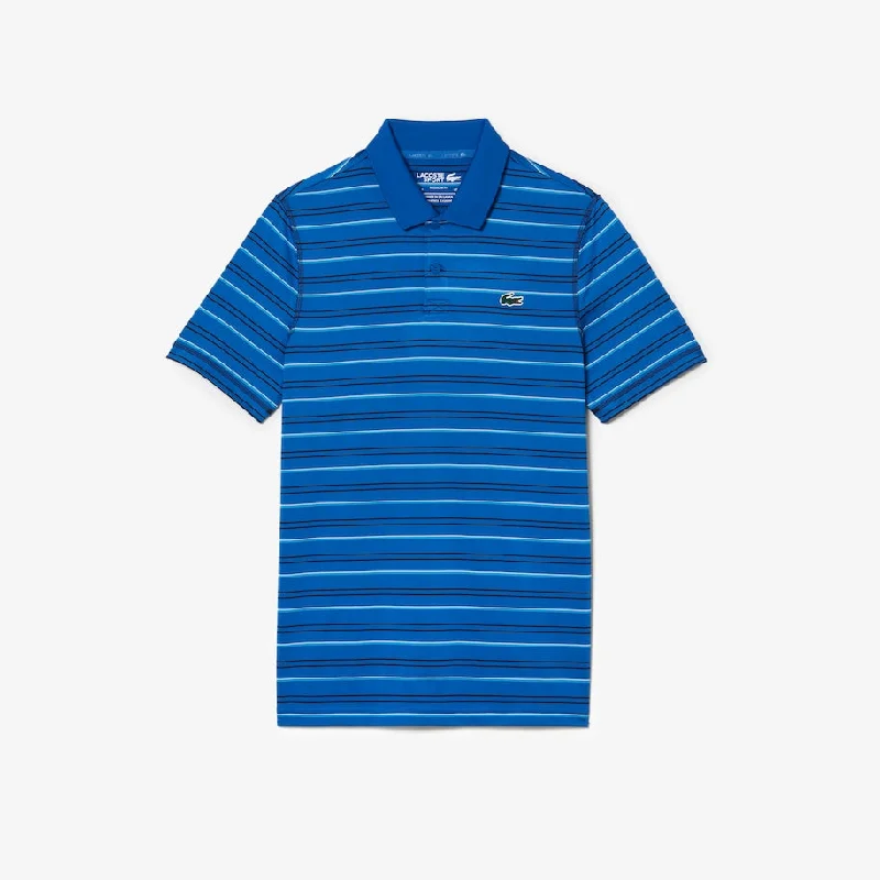 Men’s Golf Recycled Polyester Stripe Polo Kingdom/navy Blue