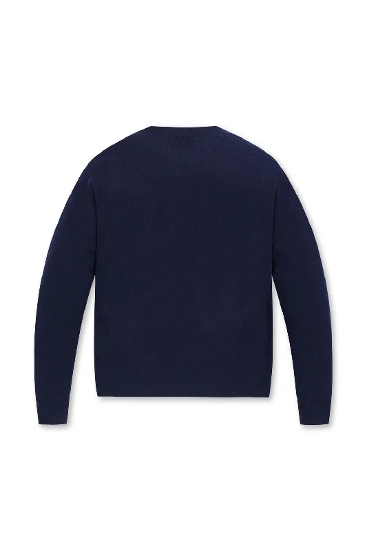 Men's GG Cashmere Crewneck Sweater Navy