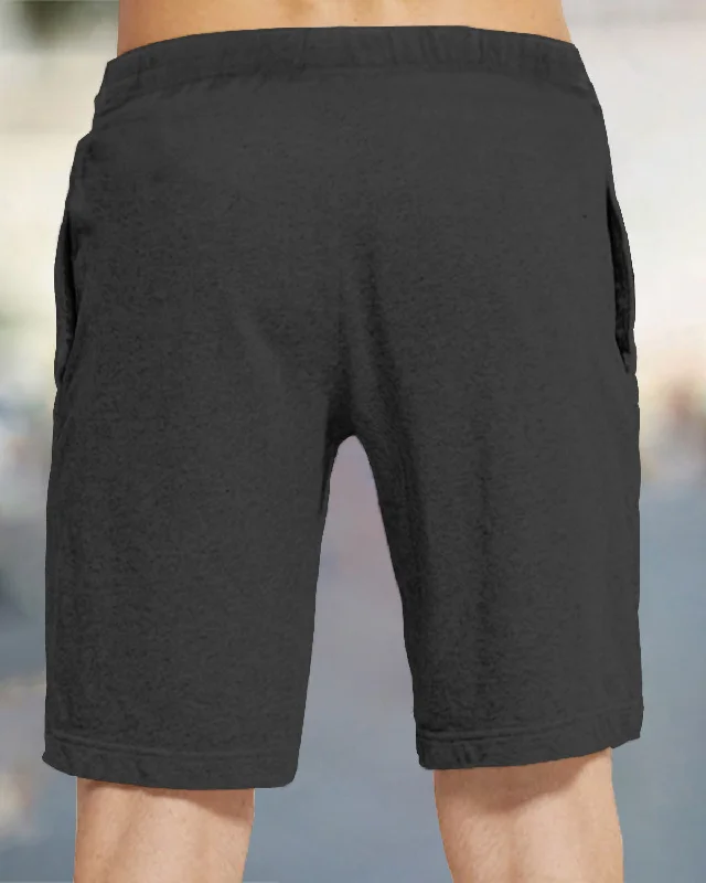 Men Solid Grey Black Jogging Shorts