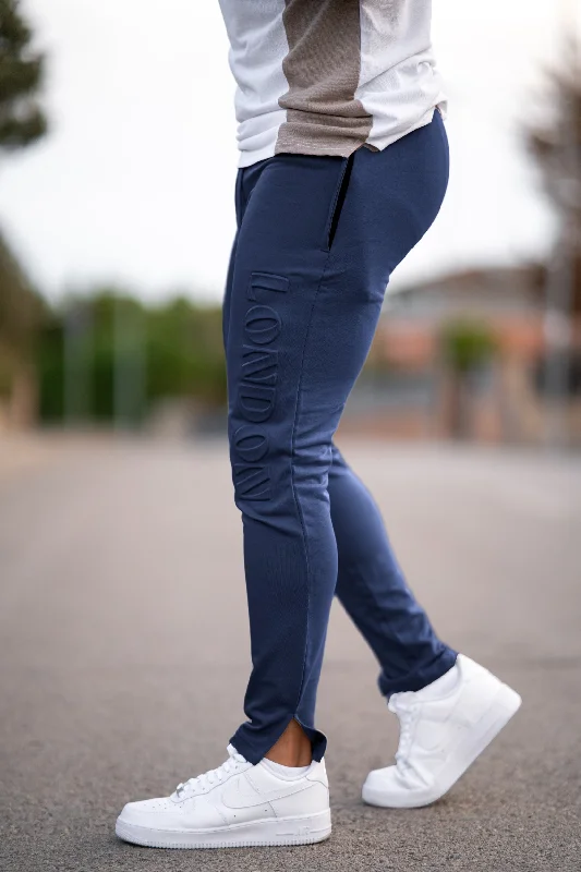 Azuru Emboss Terry Sidecut Trouser - Navy