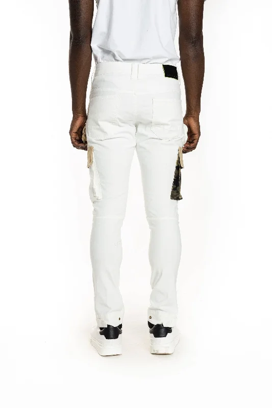 Utility Fashion Cargo Twill Pants - Cream