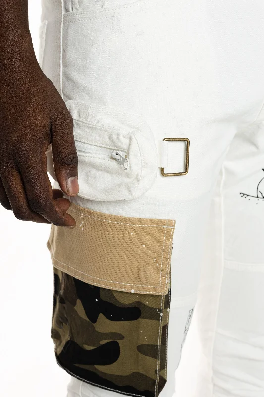 Utility Fashion Cargo Twill Pants - Cream