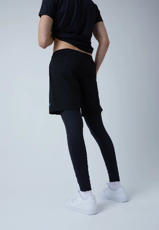 2-in-1 Shorts mit Leggings, schwarz