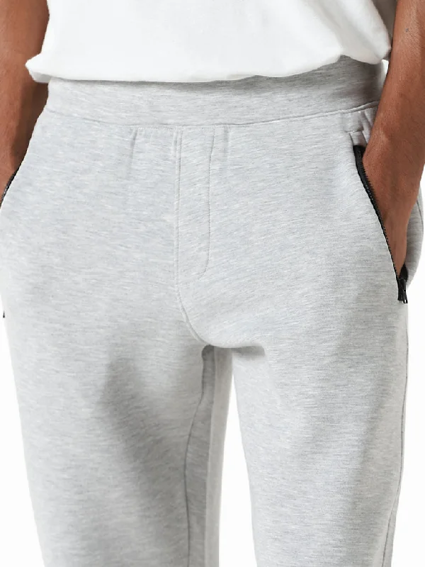 Studiofit Grey Melange Slim-Fit Mid-Rise Joggers